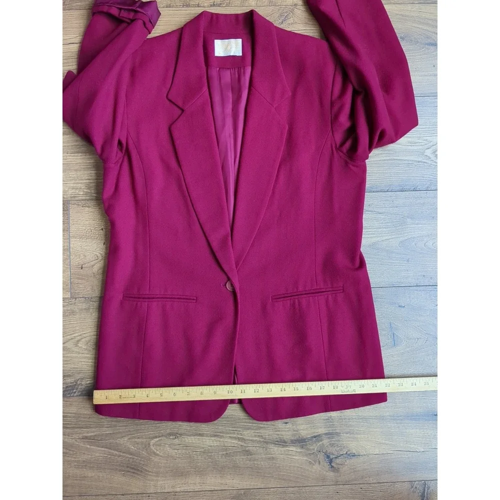 VTG Pendleton‎ Womens Sz 10 Single Button Deep Red Blazer Made In USA